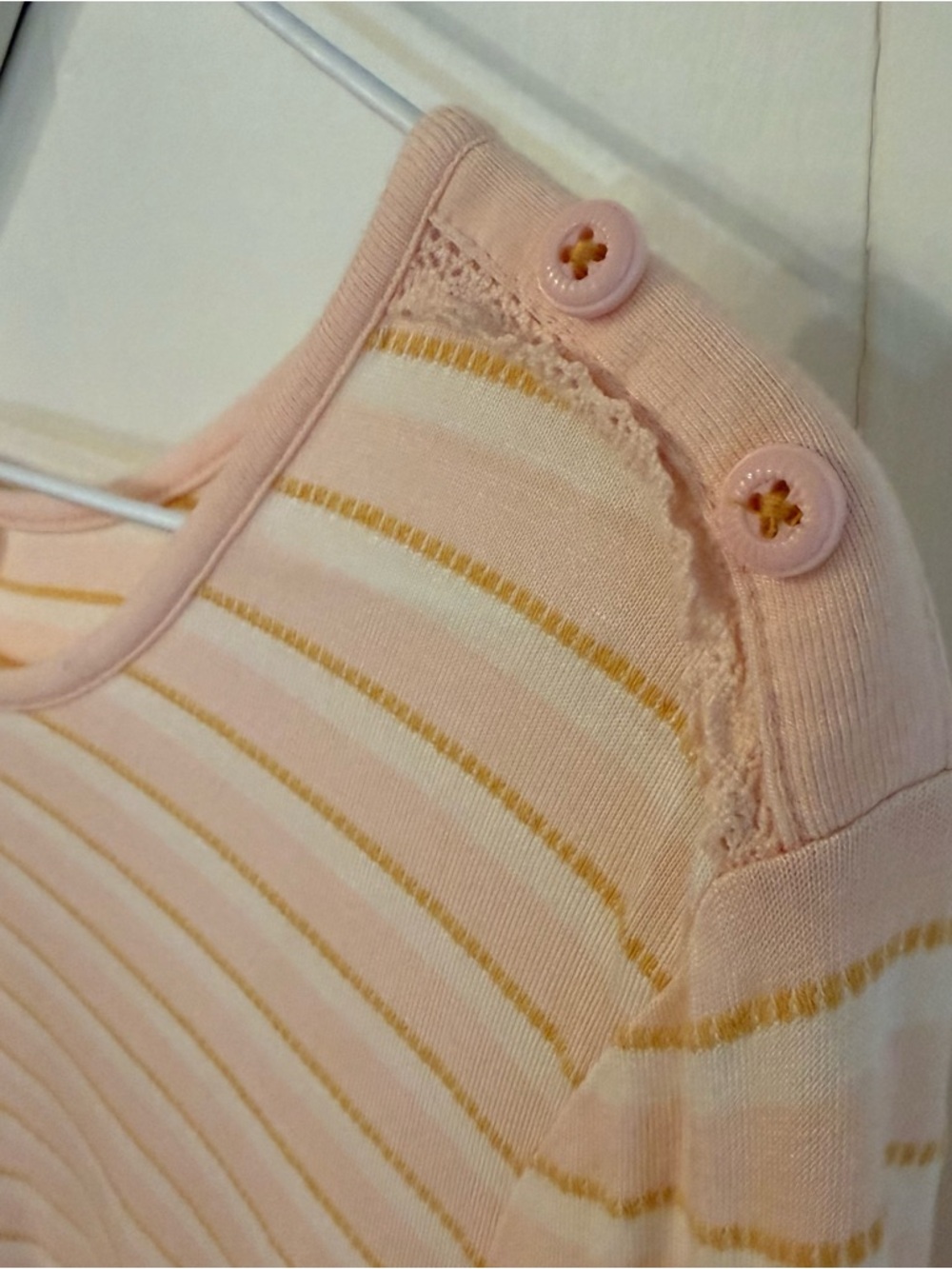 Matilda‎ Jane Blush Pink Striped Peplum Tunic Top Long Sleeve Women’s Size M - Picture 6 of 12